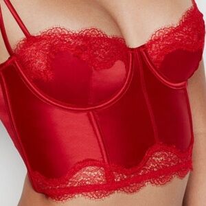 Victoria’s Secret Dream Angles Unlined Balconet Long Line Corset Bra 36DD